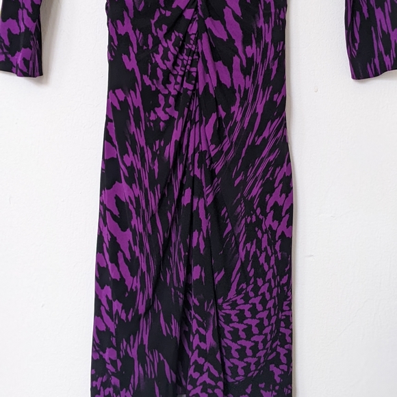 Caché Women's slightly Ruched Dress 3/4 Sleeve d ze 4 - Picture 8 of 10